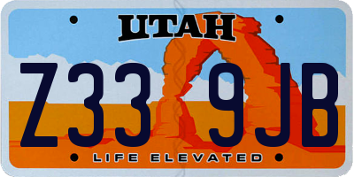 UT license plate Z339JB