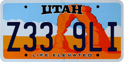 UT license plate Z339LI