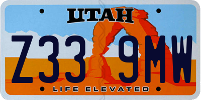 UT license plate Z339MW