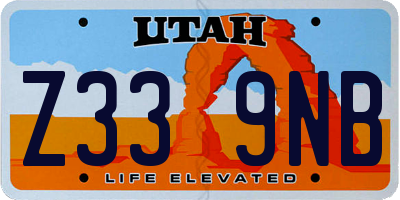 UT license plate Z339NB