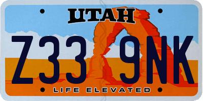 UT license plate Z339NK