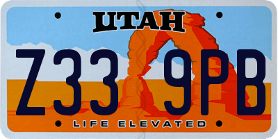 UT license plate Z339PB