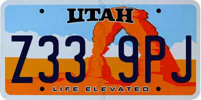 UT license plate Z339PJ