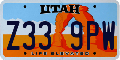UT license plate Z339PW
