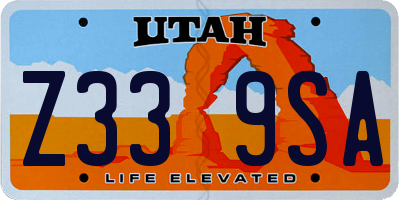 UT license plate Z339SA