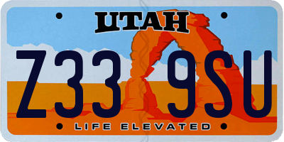 UT license plate Z339SU