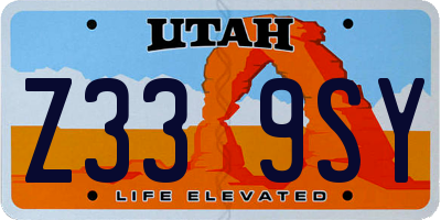 UT license plate Z339SY