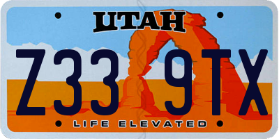 UT license plate Z339TX