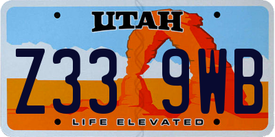 UT license plate Z339WB
