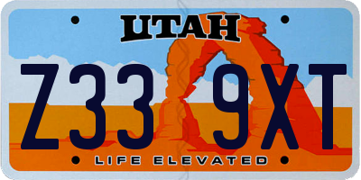 UT license plate Z339XT