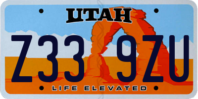 UT license plate Z339ZU