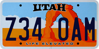 UT license plate Z340AM
