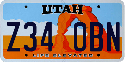 UT license plate Z340BN
