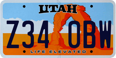 UT license plate Z340BW