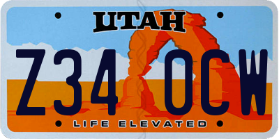 UT license plate Z340CW