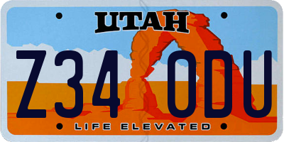 UT license plate Z340DU