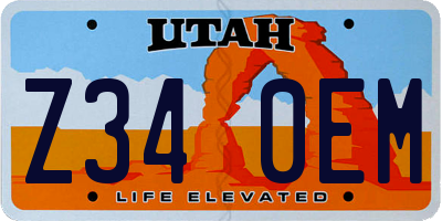 UT license plate Z340EM
