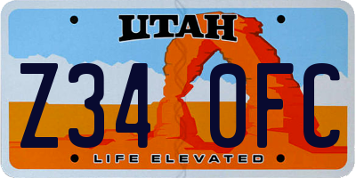 UT license plate Z340FC