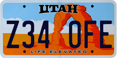 UT license plate Z340FE