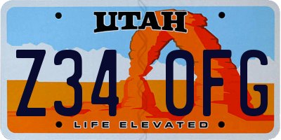 UT license plate Z340FG