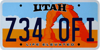 UT license plate Z340FI