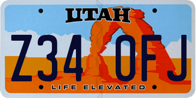 UT license plate Z340FJ