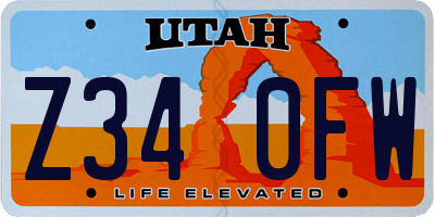 UT license plate Z340FW