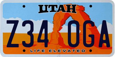 UT license plate Z340GA