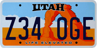 UT license plate Z340GE