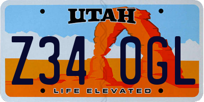 UT license plate Z340GL