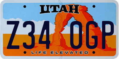 UT license plate Z340GP