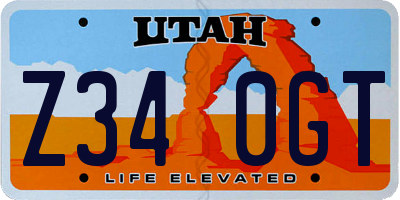 UT license plate Z340GT