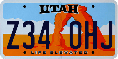 UT license plate Z340HJ