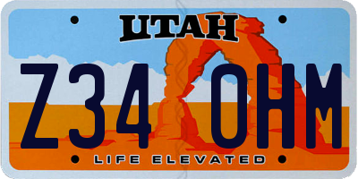 UT license plate Z340HM