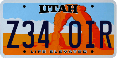 UT license plate Z340IR
