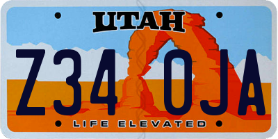 UT license plate Z340JA