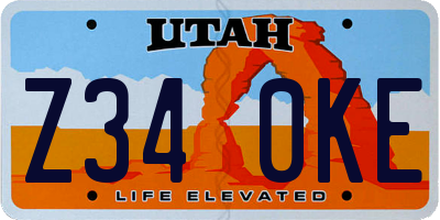 UT license plate Z340KE