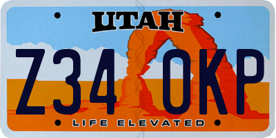 UT license plate Z340KP