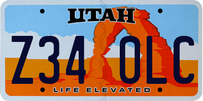 UT license plate Z340LC