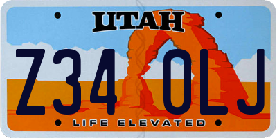 UT license plate Z340LJ