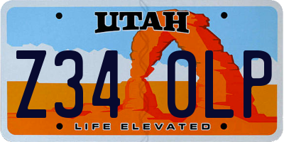 UT license plate Z340LP