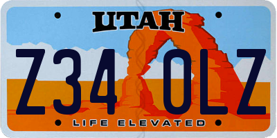 UT license plate Z340LZ