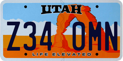 UT license plate Z340MN