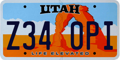 UT license plate Z340PI