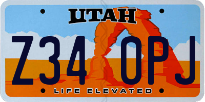 UT license plate Z340PJ