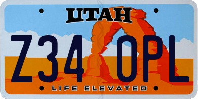 UT license plate Z340PL