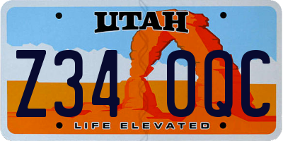 UT license plate Z340QC