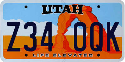 UT license plate Z340QK