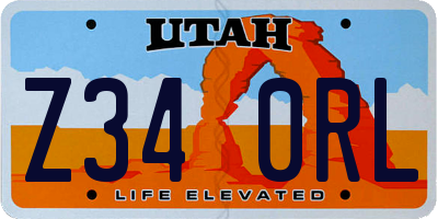 UT license plate Z340RL