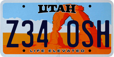 UT license plate Z340SH